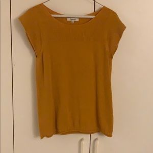 Madewell xs mustard yellow short sleeved sweater